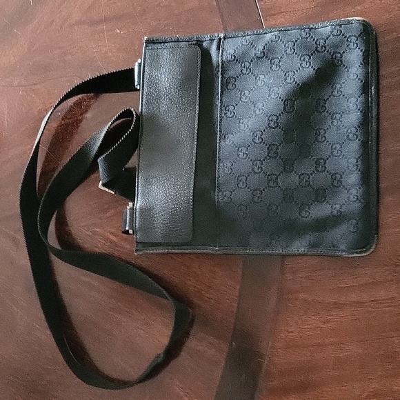 Preloved Leather Canvas Crossbody Purse